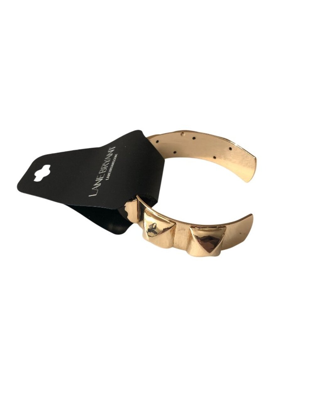 Lane Bryant Gold-Tone Cuff Bracelet Pyramid Studded